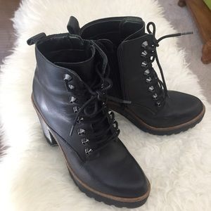 Aldo chunky heeled lace up booties